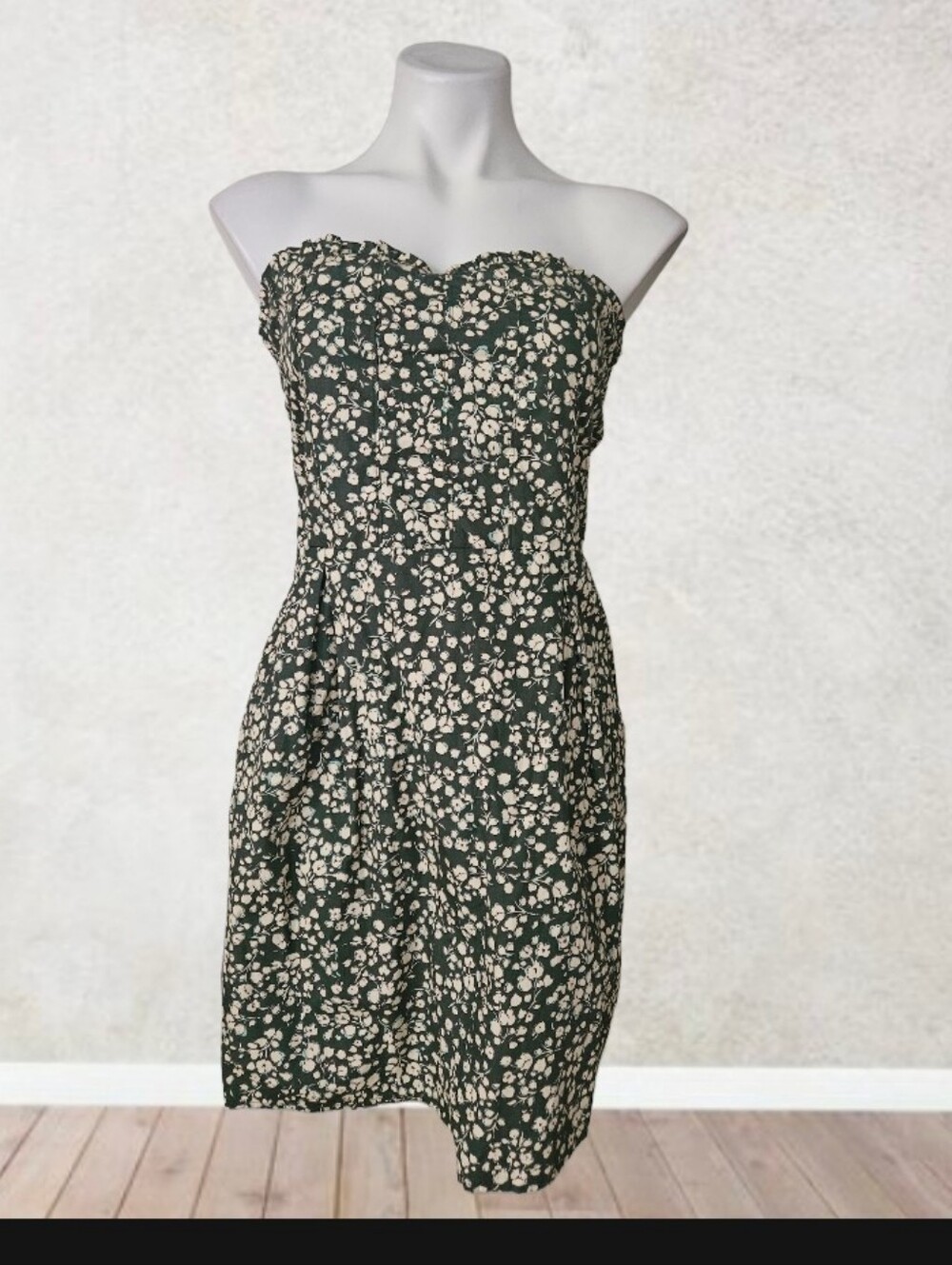 Kirious Los Angeles Strapless Floral  Cotton Dress  Large